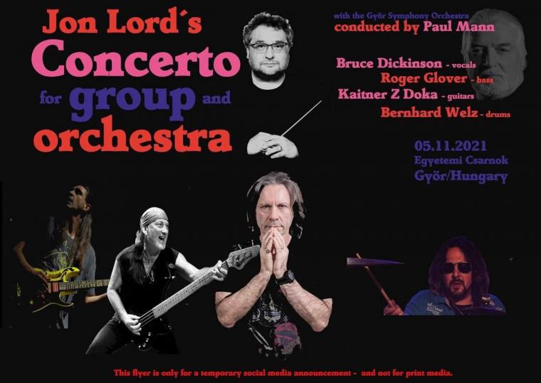 BRUCE DICKINSON, ROGER GLOVER TO PERFORM JON LORD'S 'CONCERTO FOR GROUP AND ORCHESTRA' IN HUNGARY IN NOVEMBER