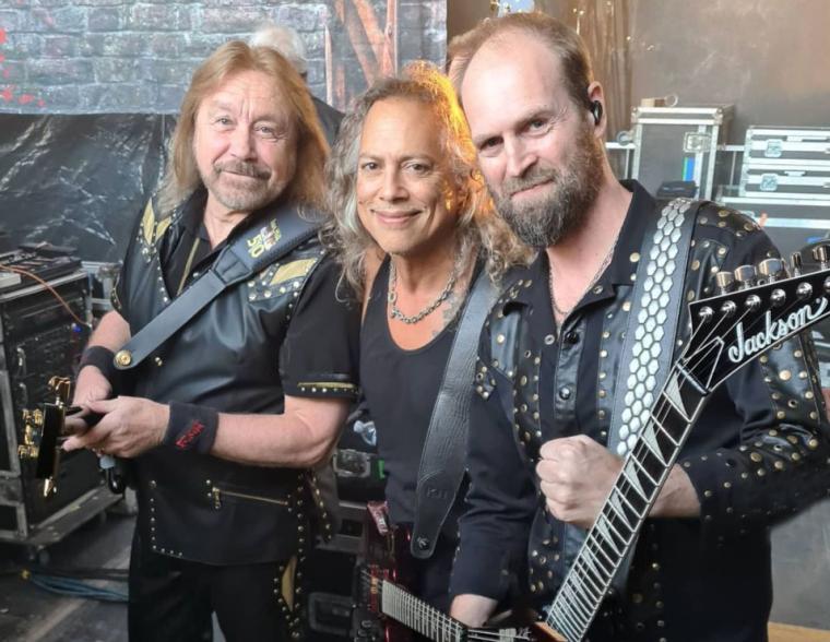 METALLICA GUITARIST KIRK HAMMETT JOINS JUDAS PRIEST ON STAGE AT LOUDER THAN LIFE FESTIVAL